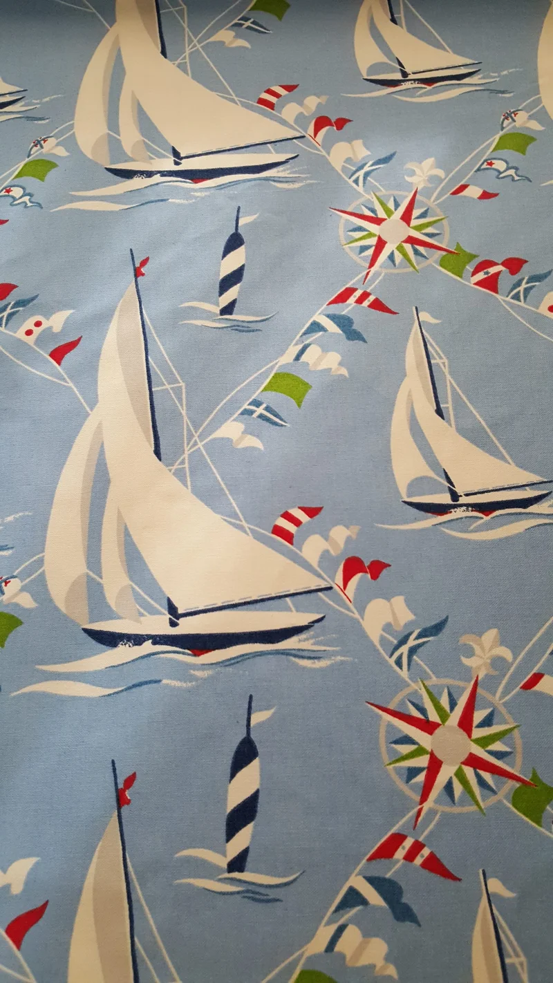 Nautical sailboat fabric swatch